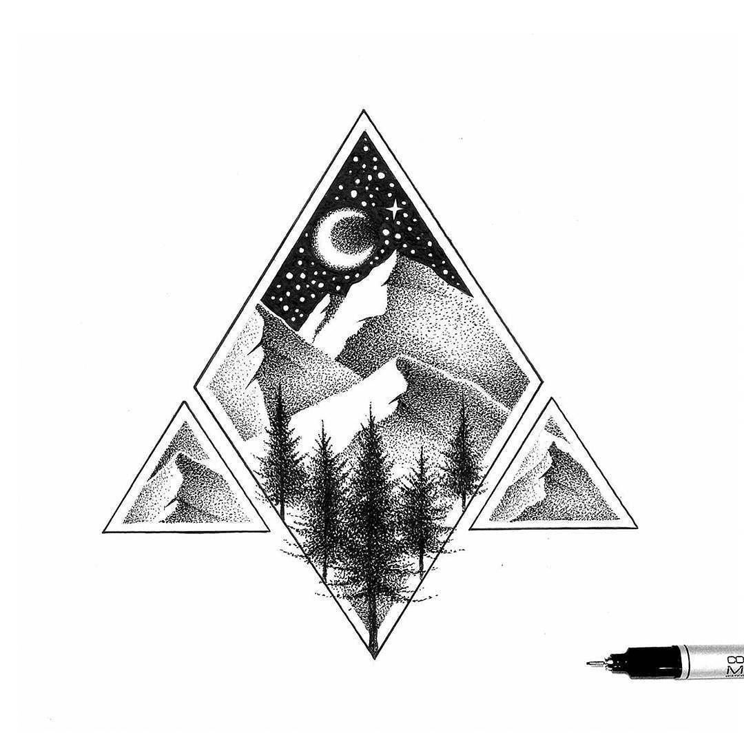 Треугольные Татуировки эскизы