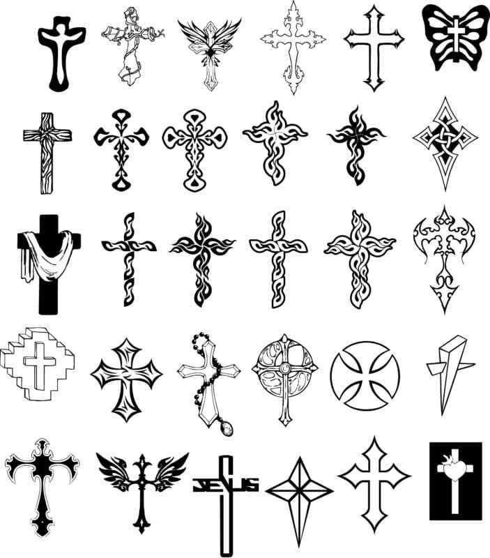 Эскизы татуировок крест (58 фото)