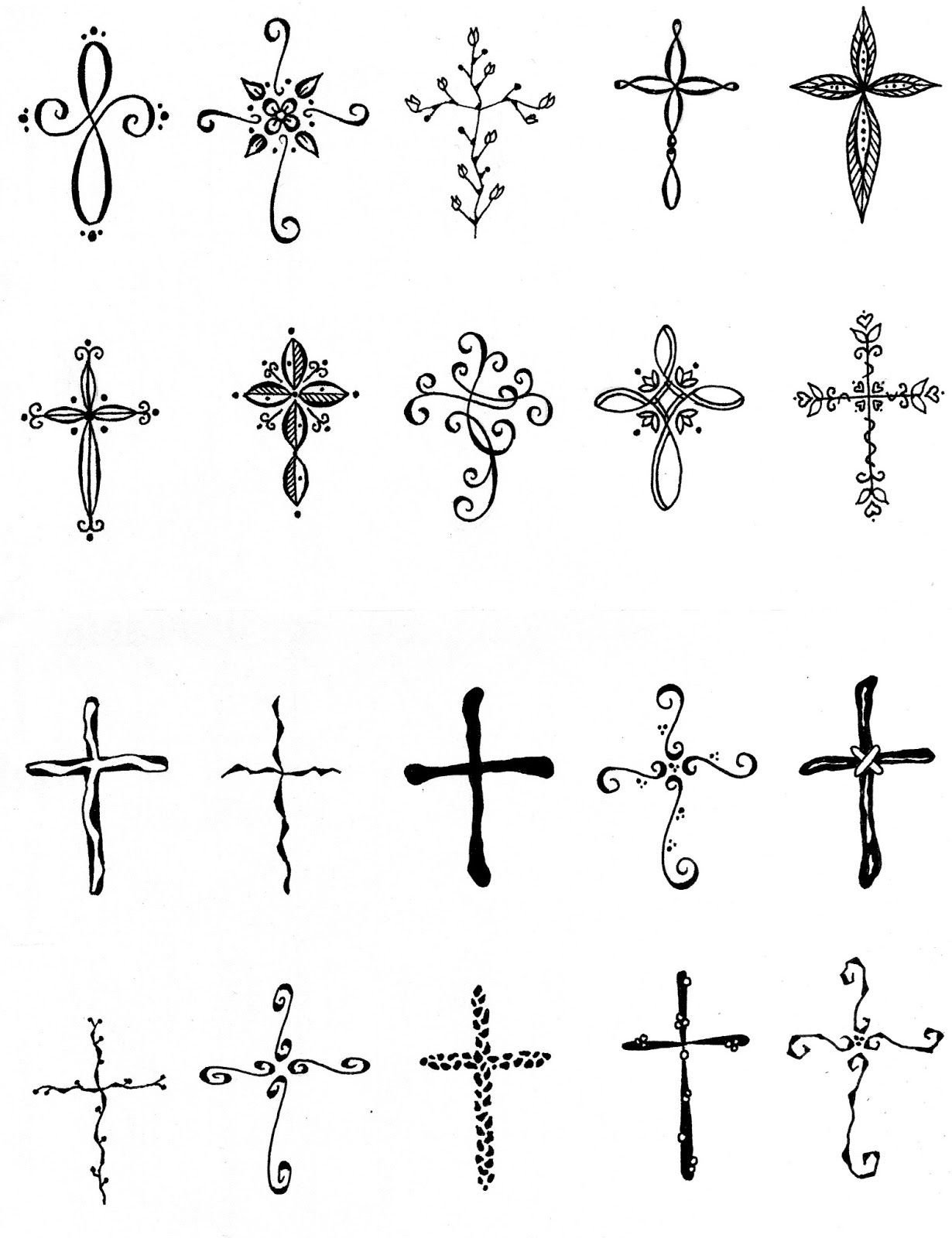 Эскизы татуировок крестов