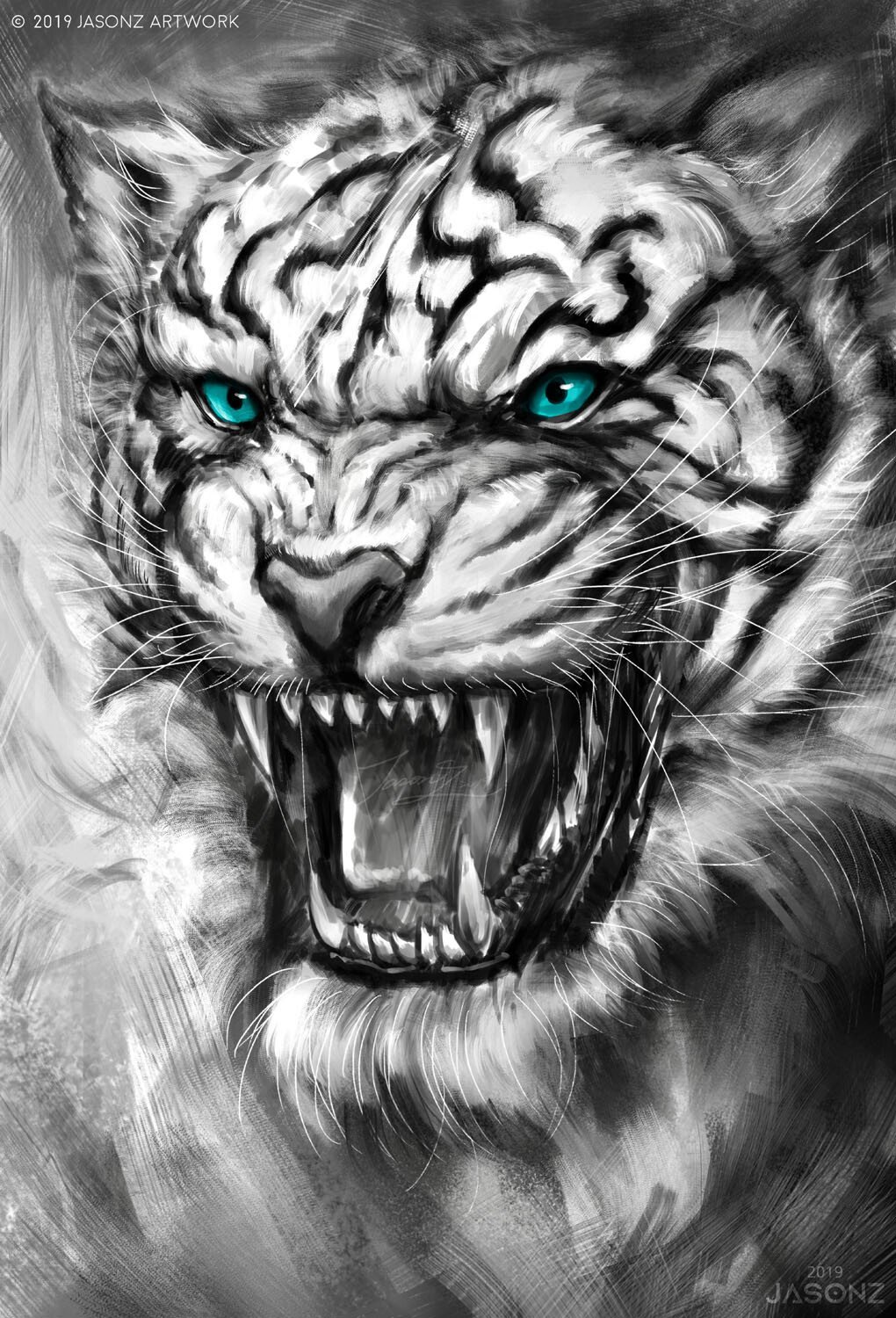 Белый Саблезубый тигр