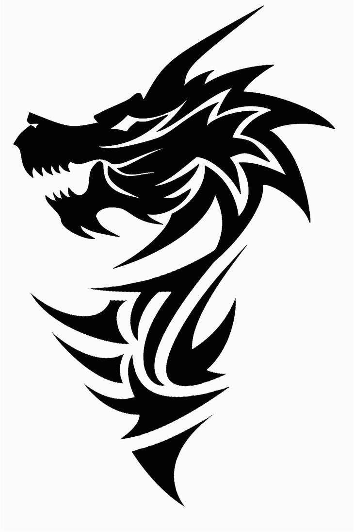 Татуировка дракон трайбл