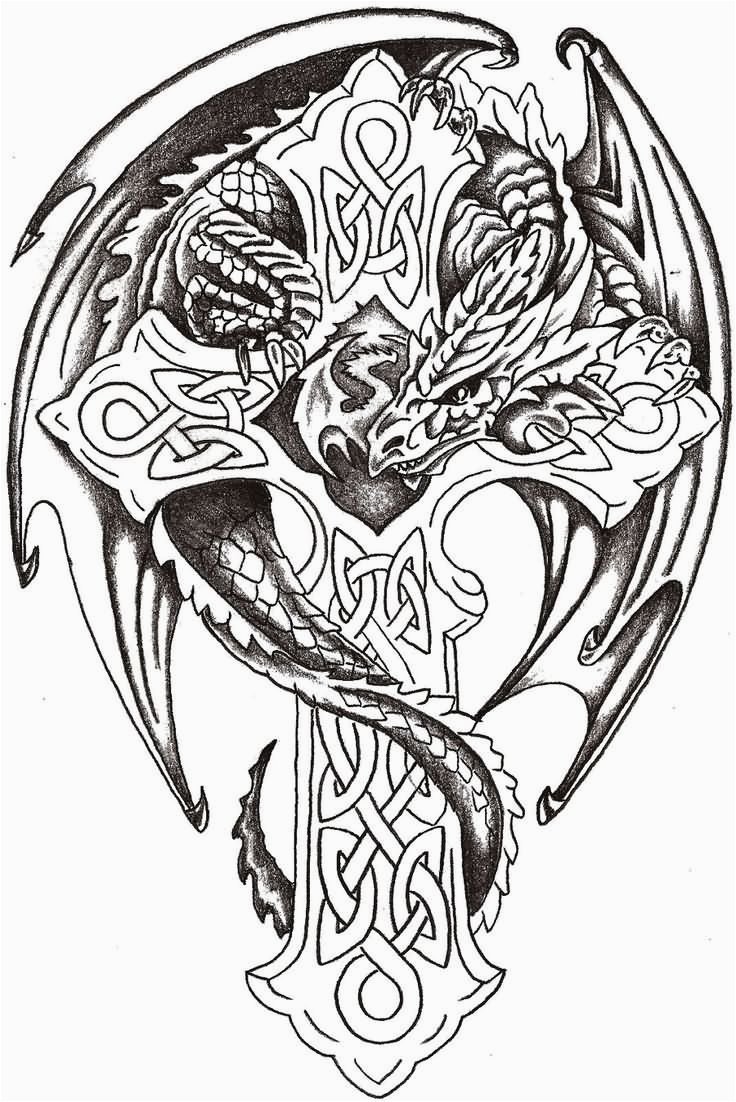 Кельтский дракон тату эскизы