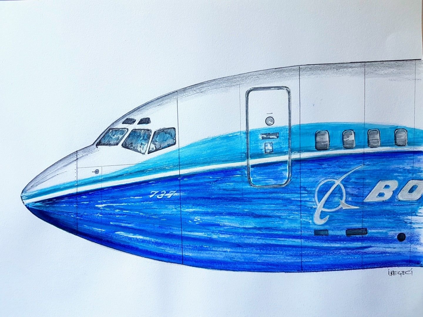 Нарисовать самолет Боинг 737