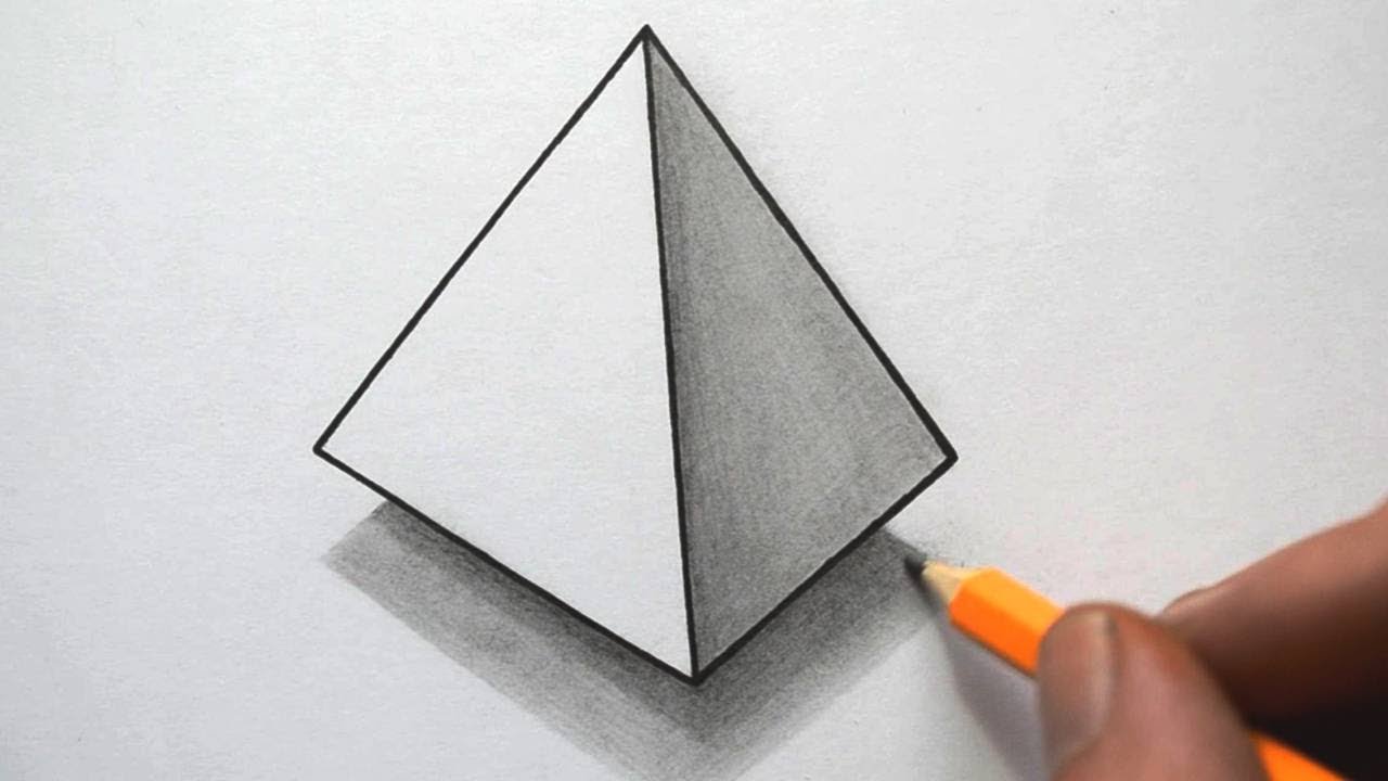 Выполнить на бумаге. Объемные рисунки. Трехмерные простые фигуры. 3д рисунки карандашом. Объемный треугольник.