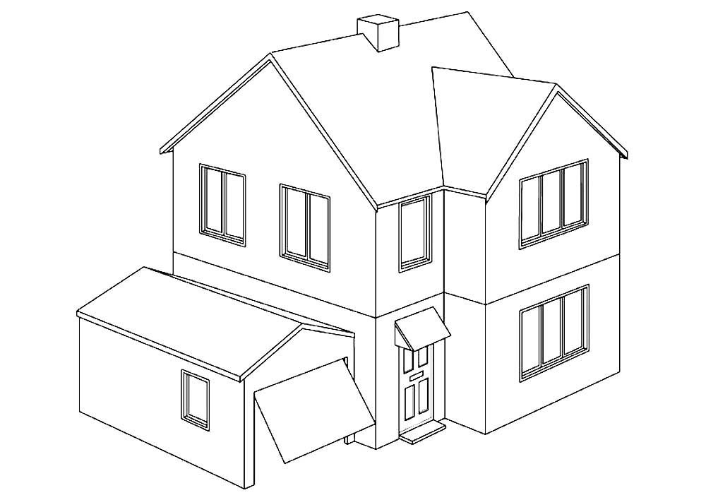 Рисунок 3d дом (46 фото) » рисунки для срисовки на Газ-квас.ком
