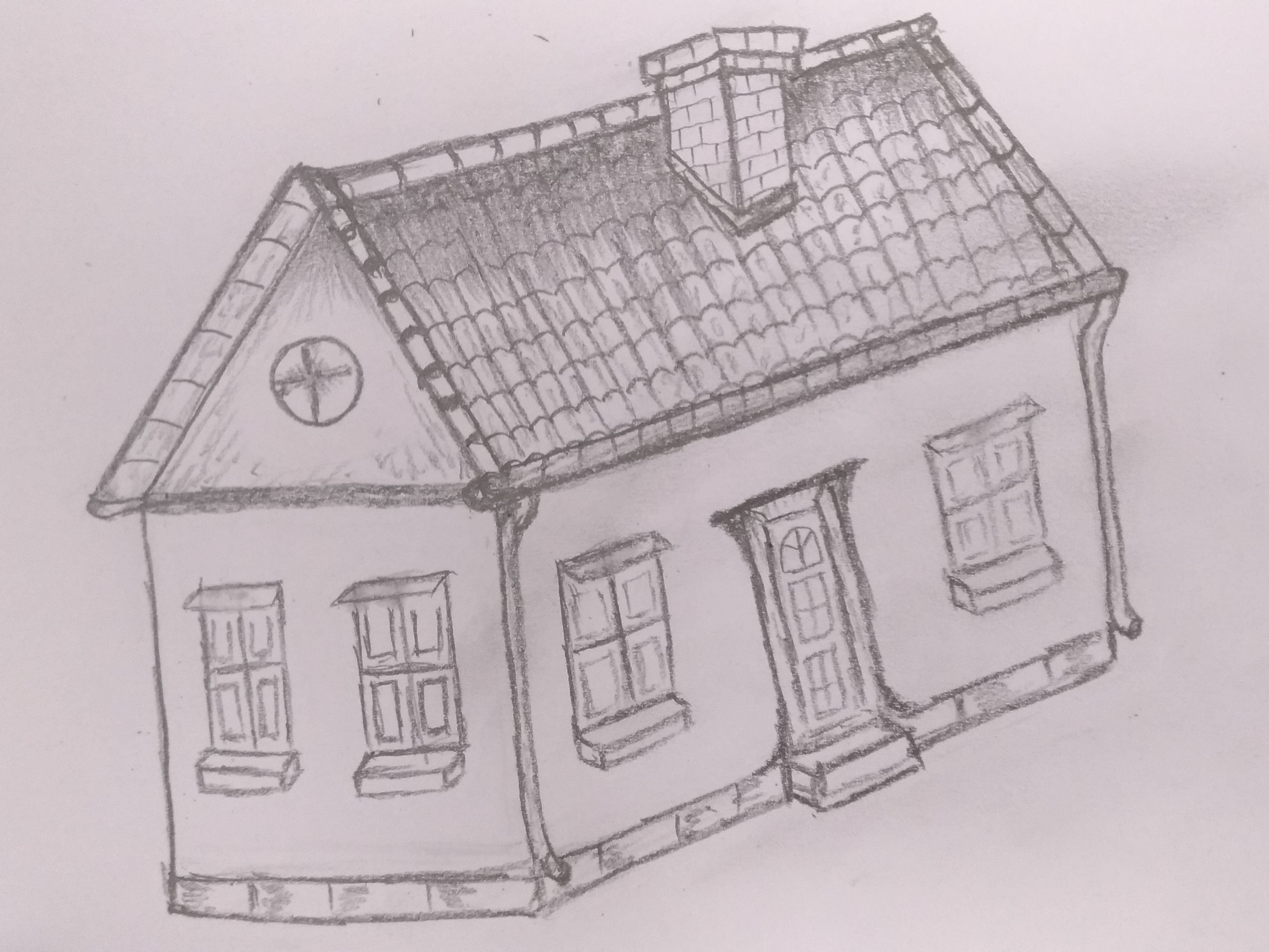 3д дом рисунок