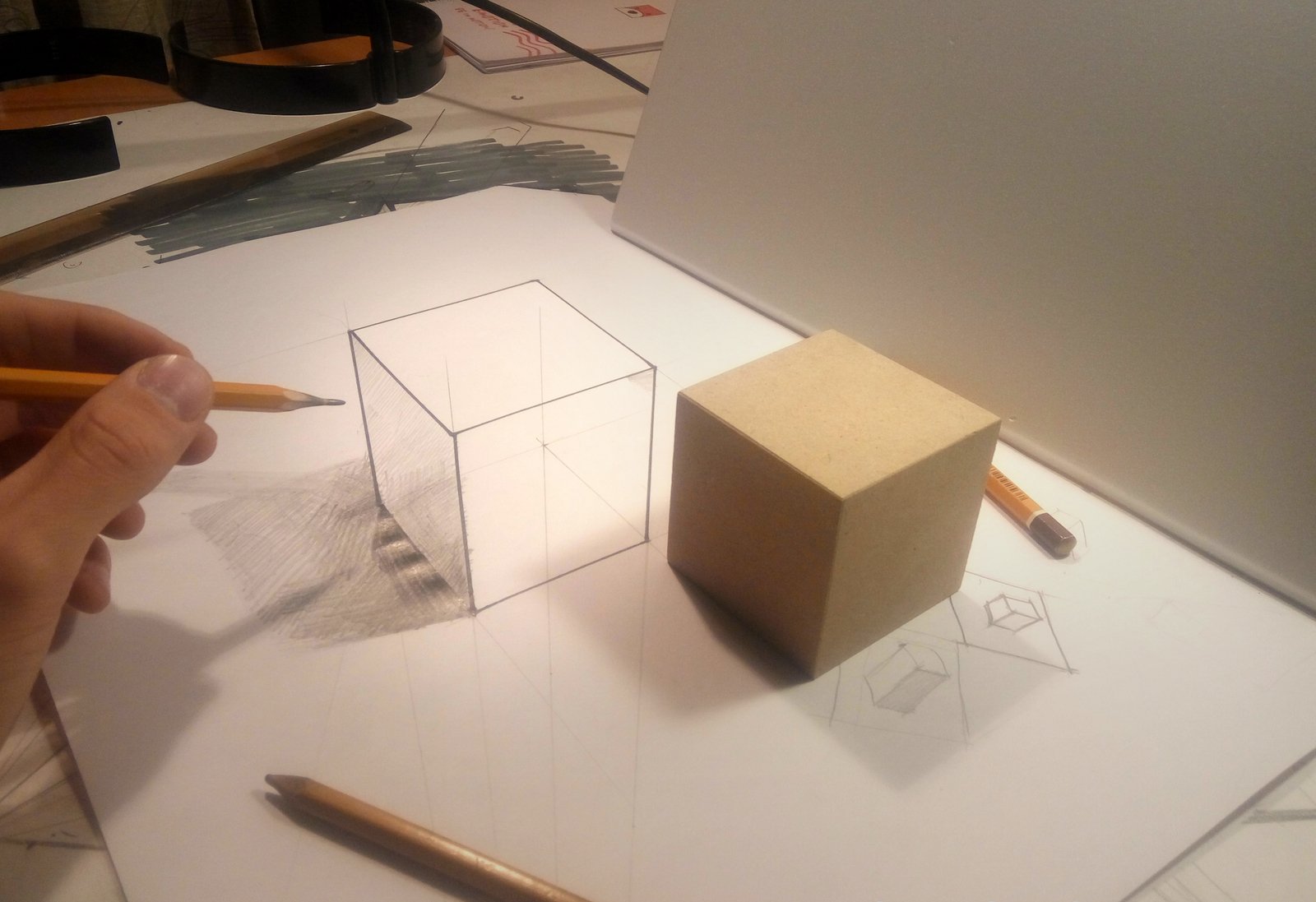 Объемное рисование куб