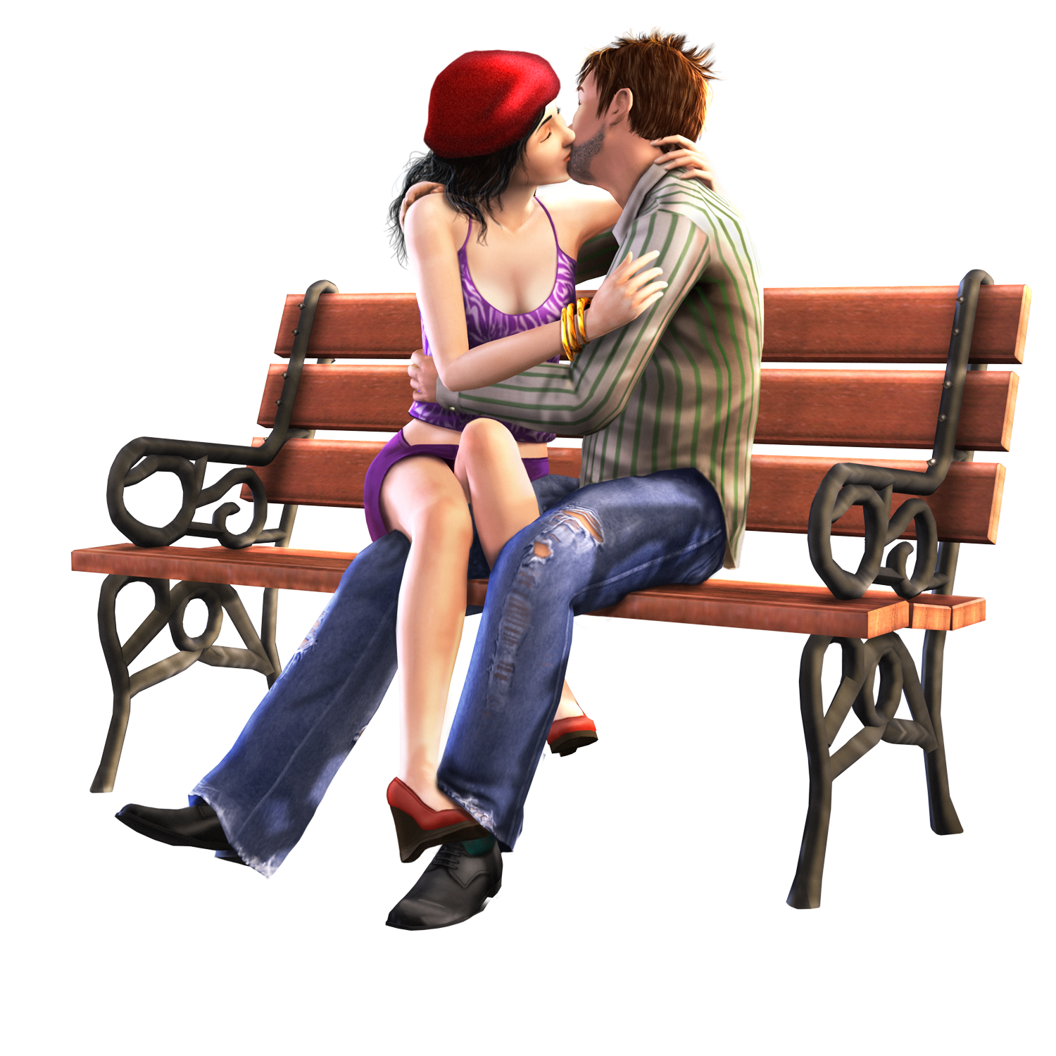 Кетнап картинки. Симс 3 любовь. Поцелуй сидя. Парень с девушкой на скамейке. Поцелуй на лавочке.