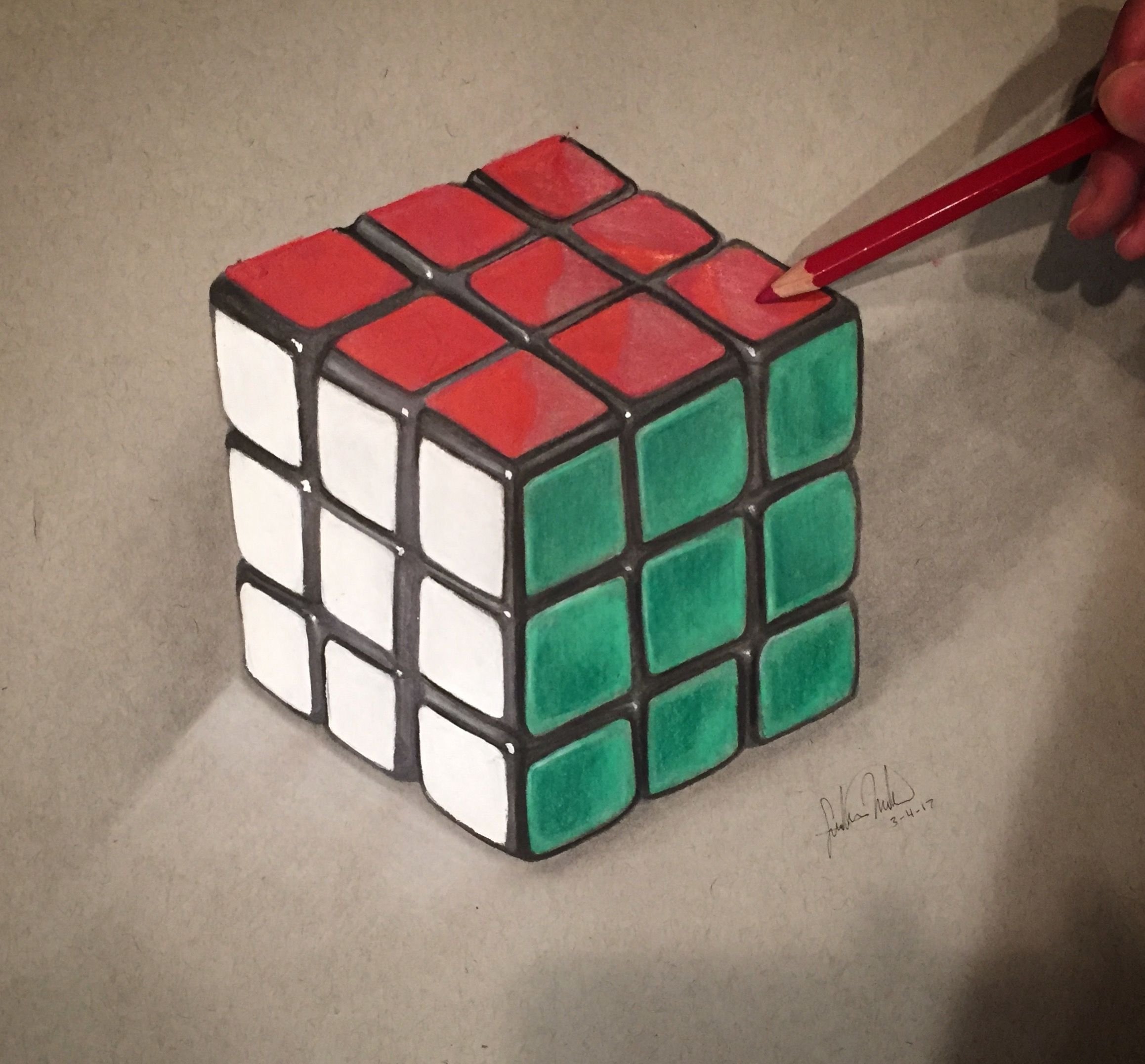 Кубик Рубика рисовать