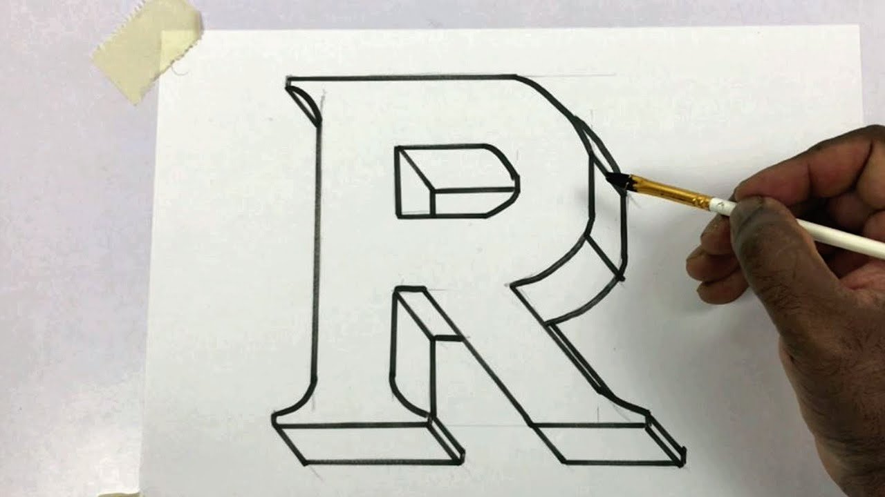 D en r. 3д буквы карандашом. Буква d 3d рисунок. Три д буквы карандашом. Буква р в три д.