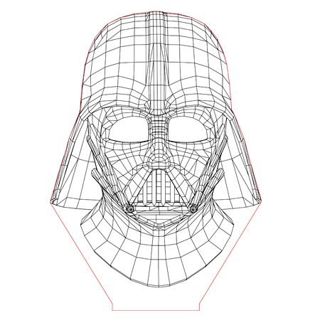 Чертеж шлема 3д Дарт Вейдер