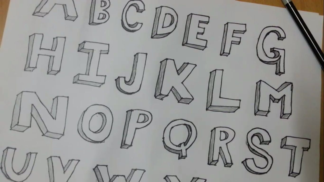 Объемные буквы на бумаге