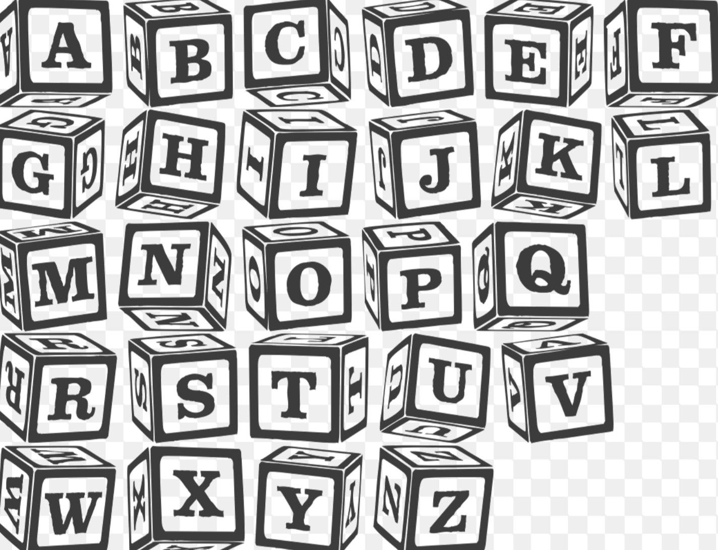 Кубики с буквами английского алфавита