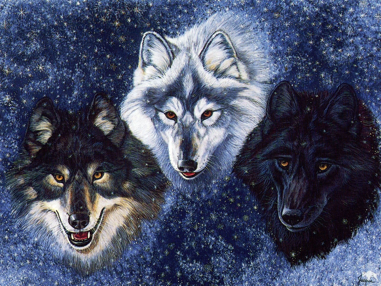 Картина три волка