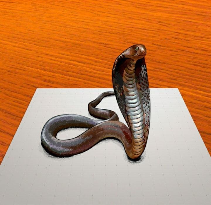 D cobra. Кобра рисунок. Змея карандашом. Змеи 3д рисунки. 3д рисунки карандашом змея.