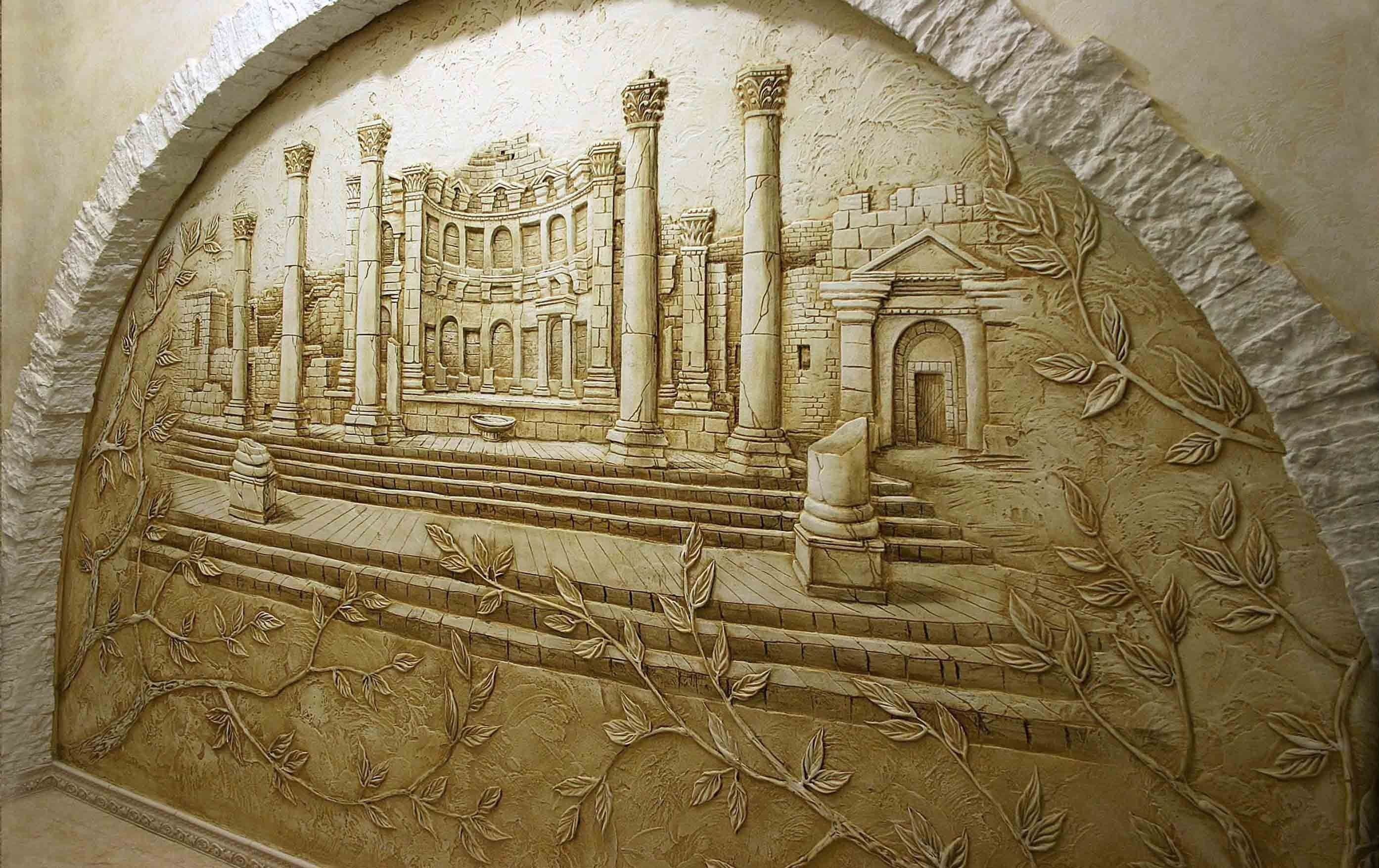 Греция развалины роспись стен барельеф