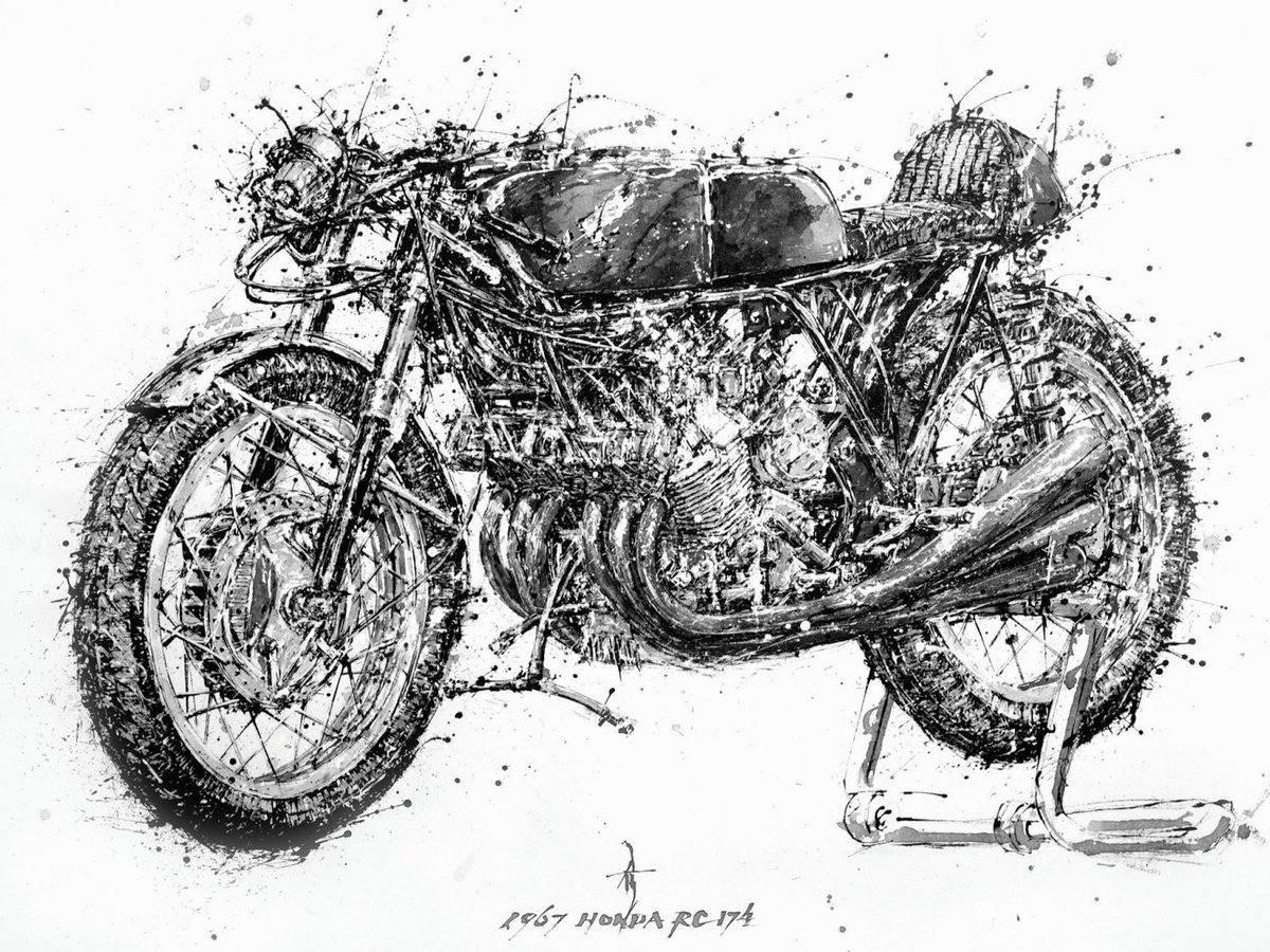 Мотоцикл арт рисунок