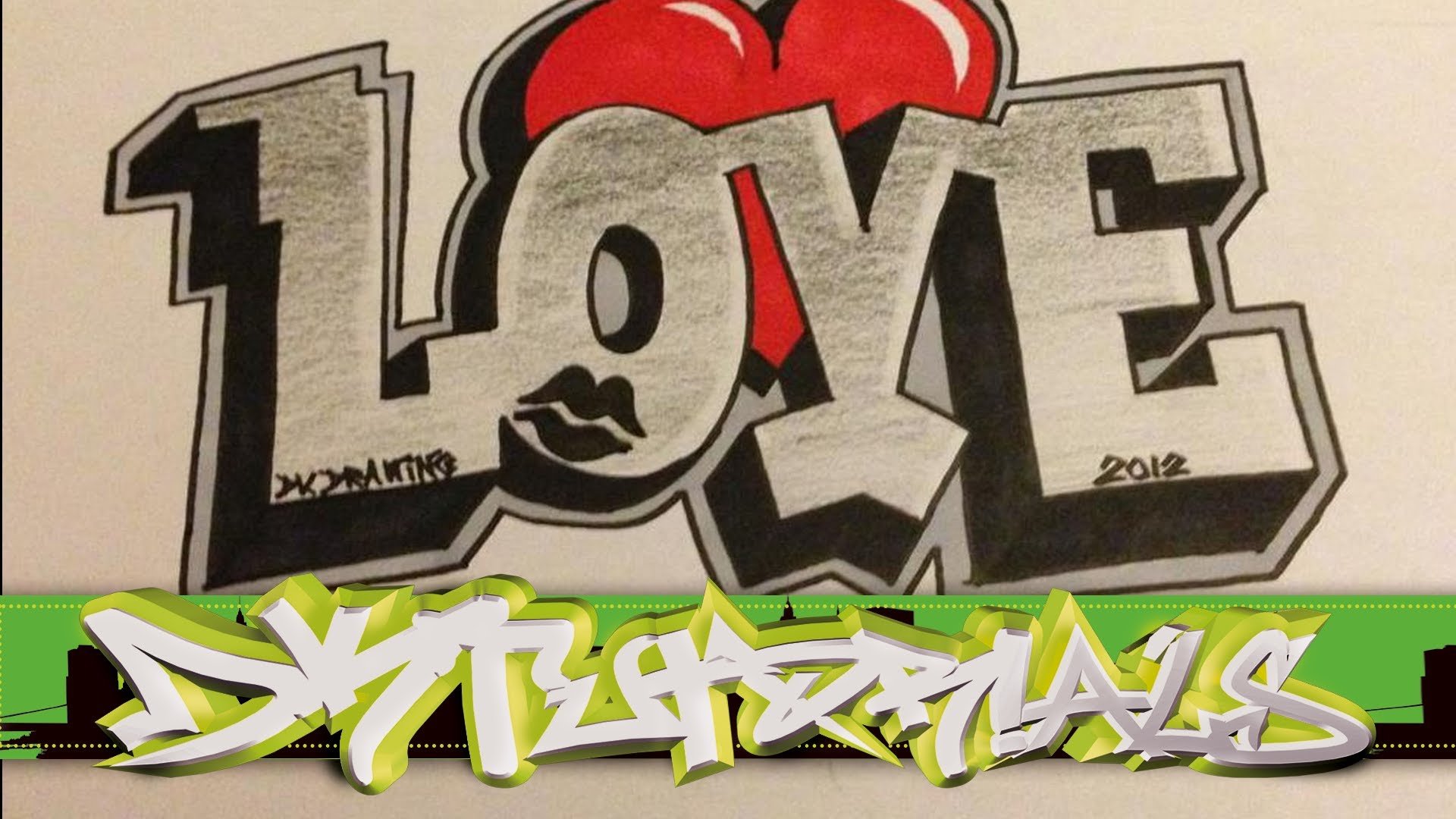 Граффити Love на бумаге