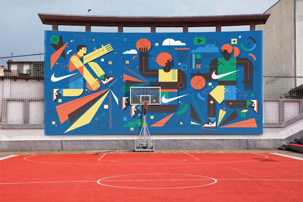 Роспись стен в баскетбольной тематике