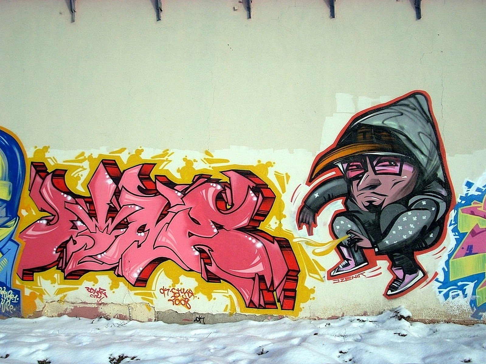 Нарисовать граффити на стене
