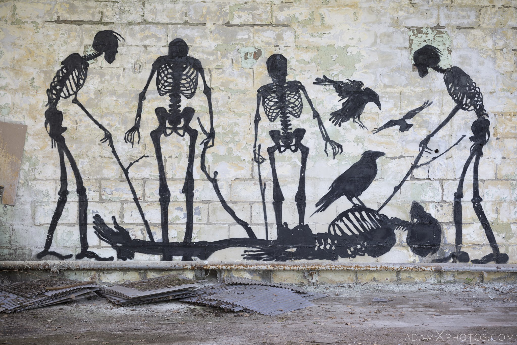 Скелет рисунок граффити