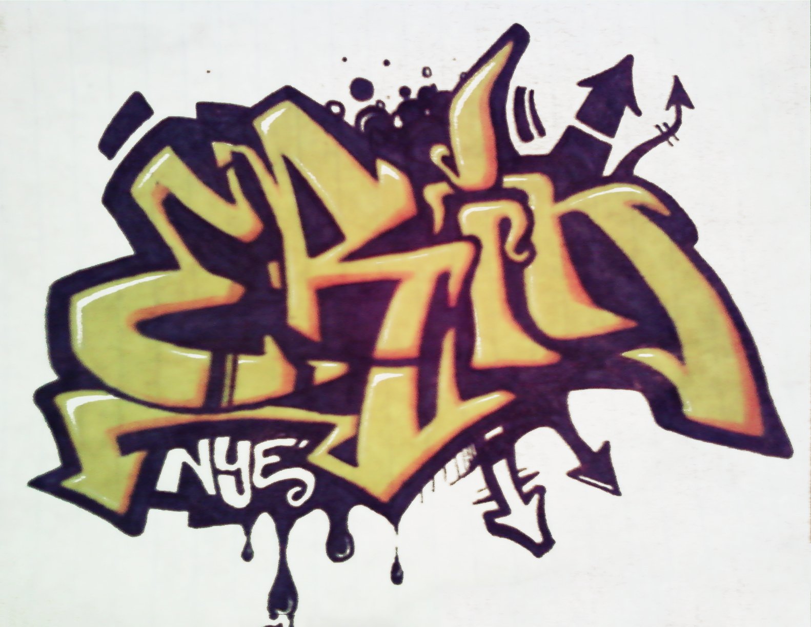 Рисунки граффити в тетради