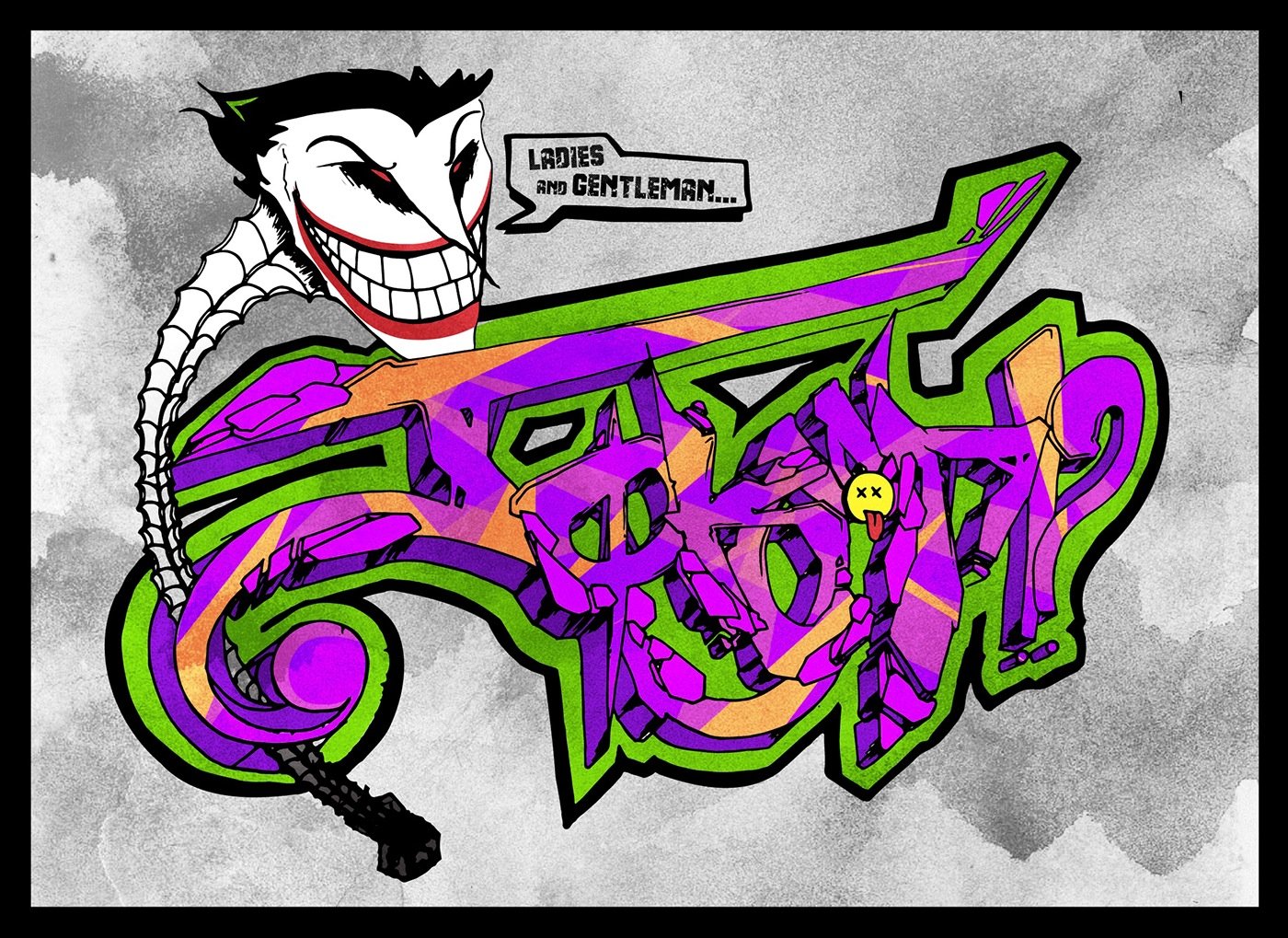 Граффити Джокер карандашом
