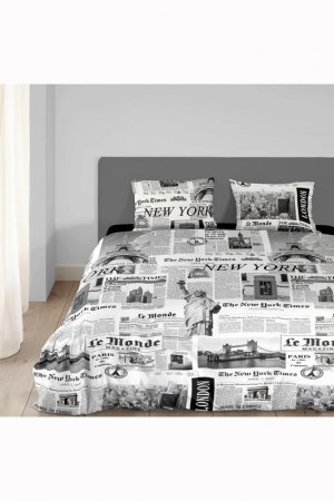 Постельное белье с принтом газеты