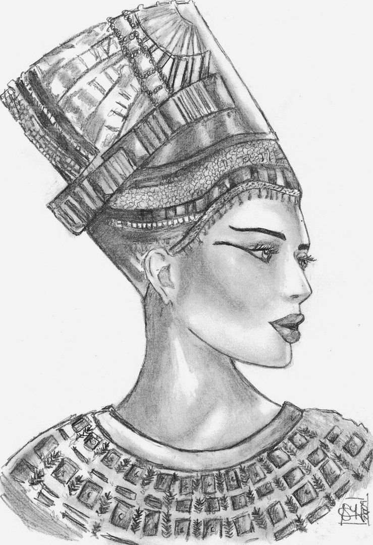 Эскиз Египет Нефертити