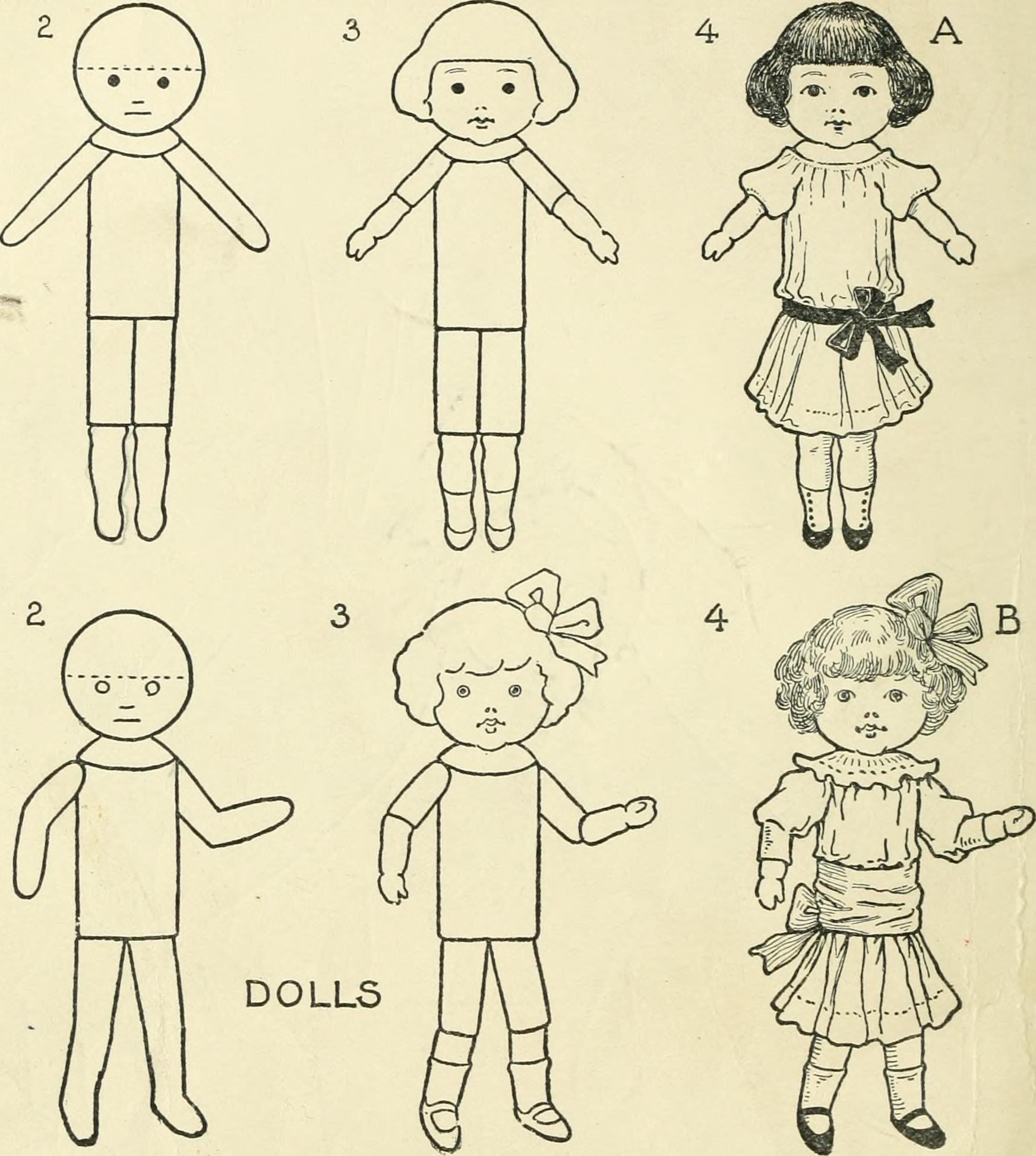 Эскиз куклы рисунок