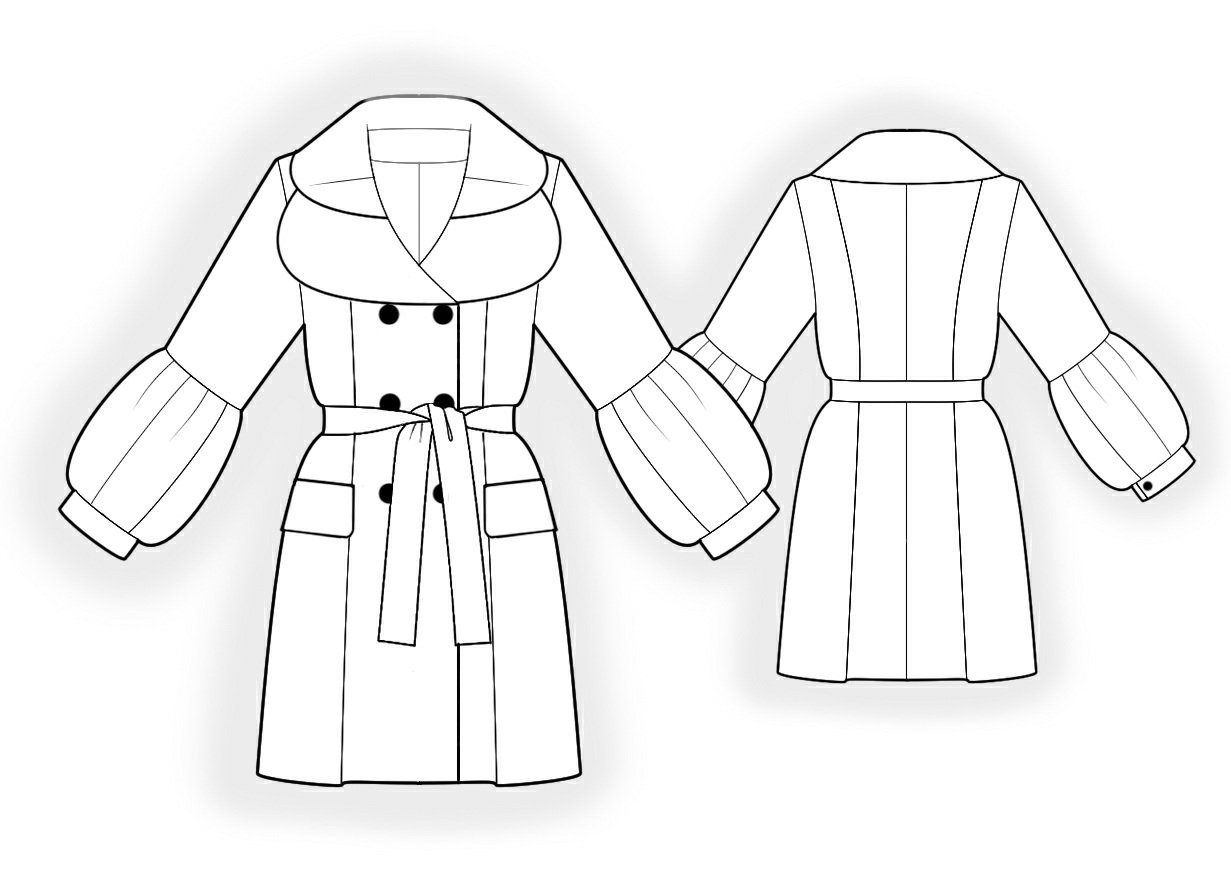 Технический эскиз пальто