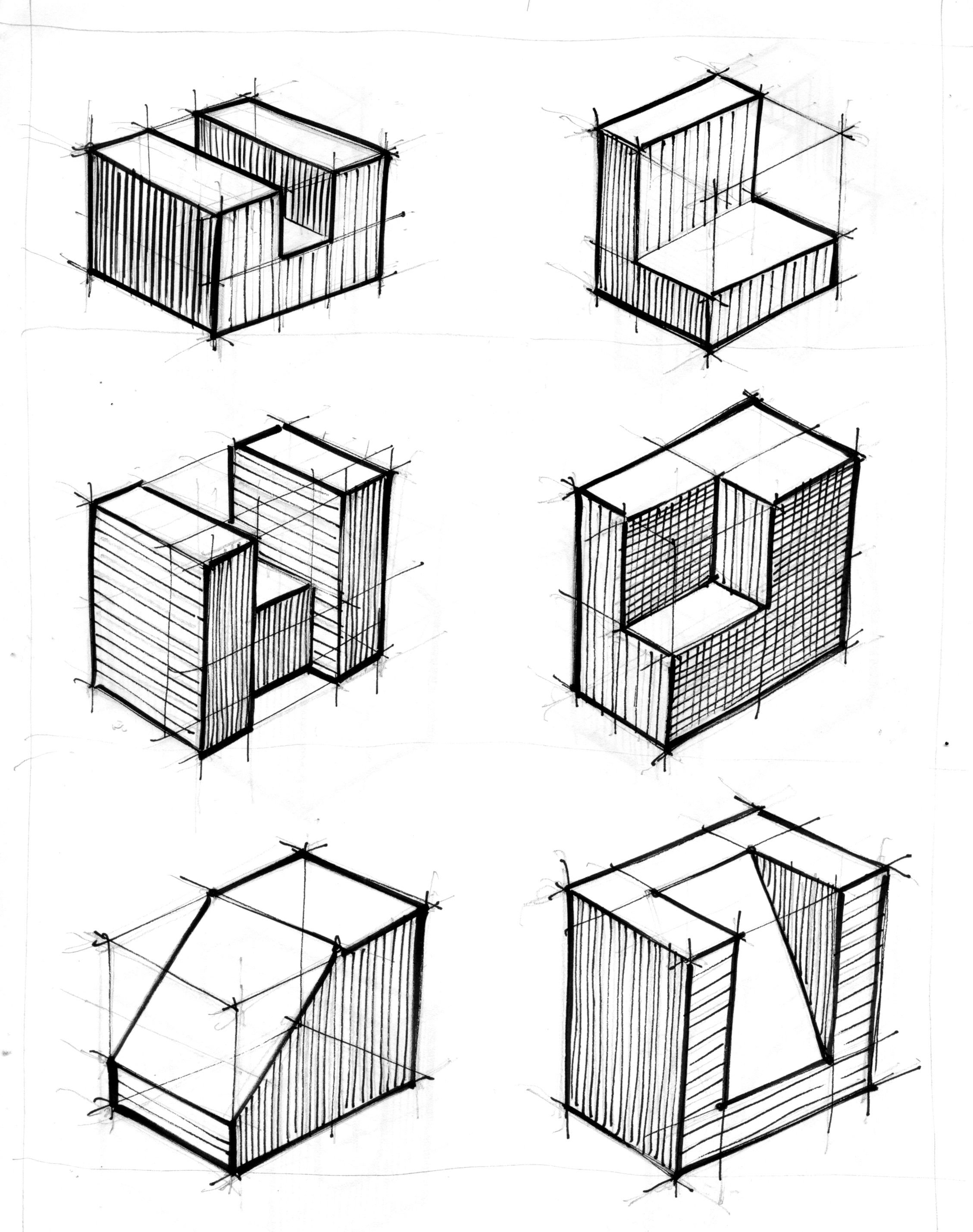 Куб в перспективе черчение