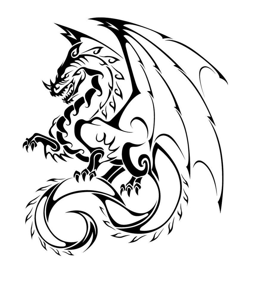 Эскизы драконов для тату
