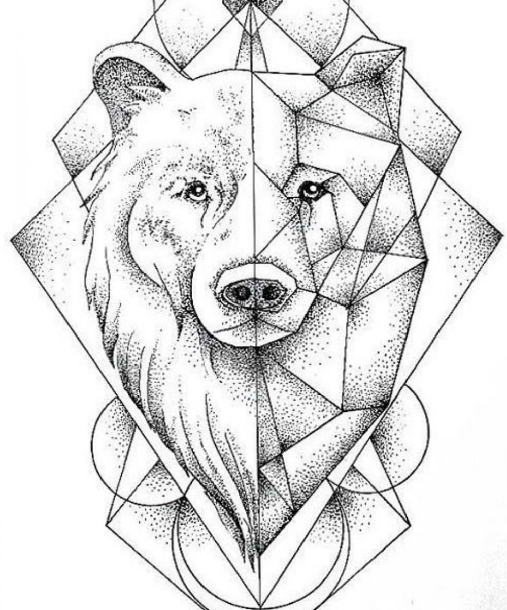 татуировки на руках медведь эскиз