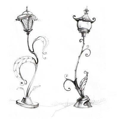 Фонарный столб эскиз