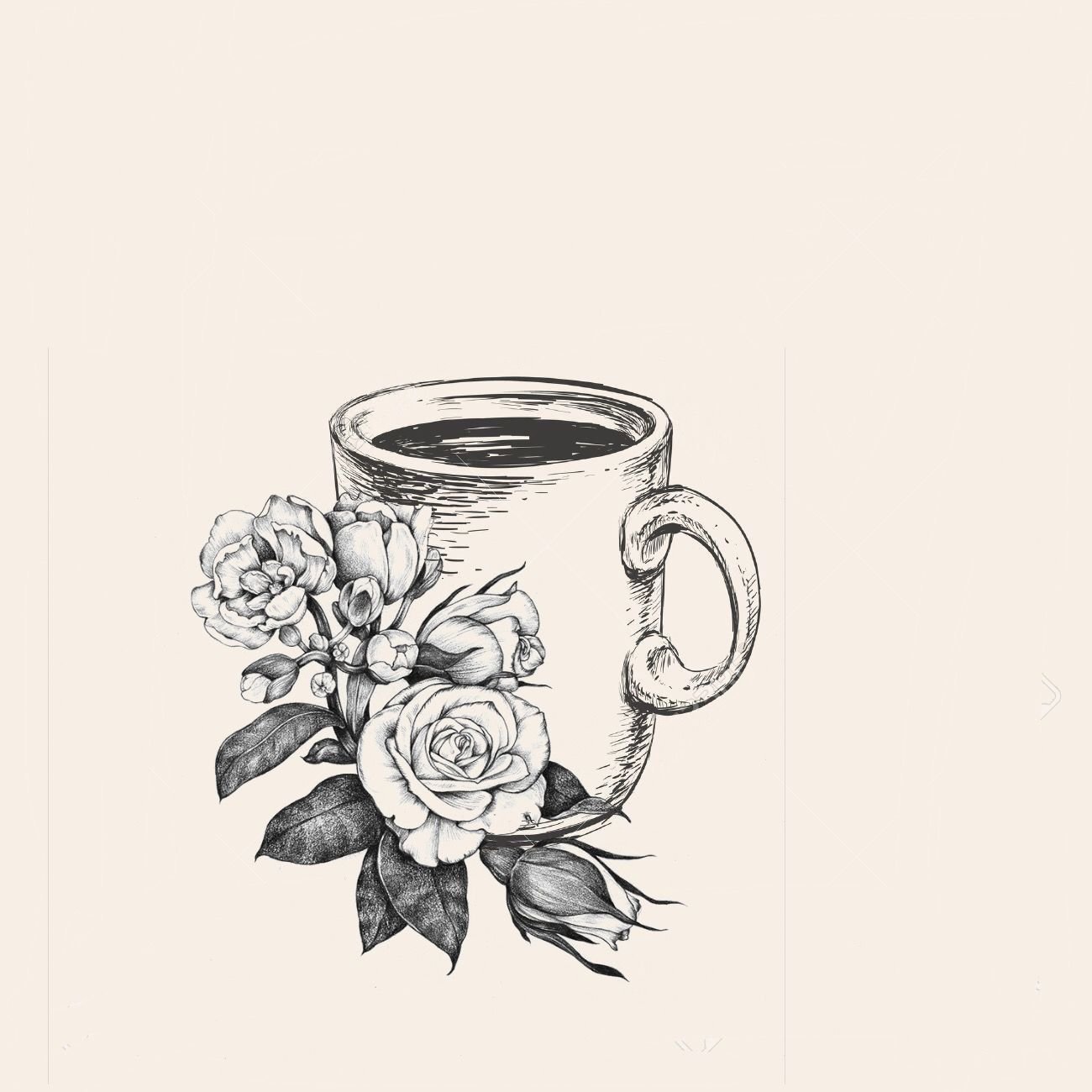 Чашка кофе эскиз