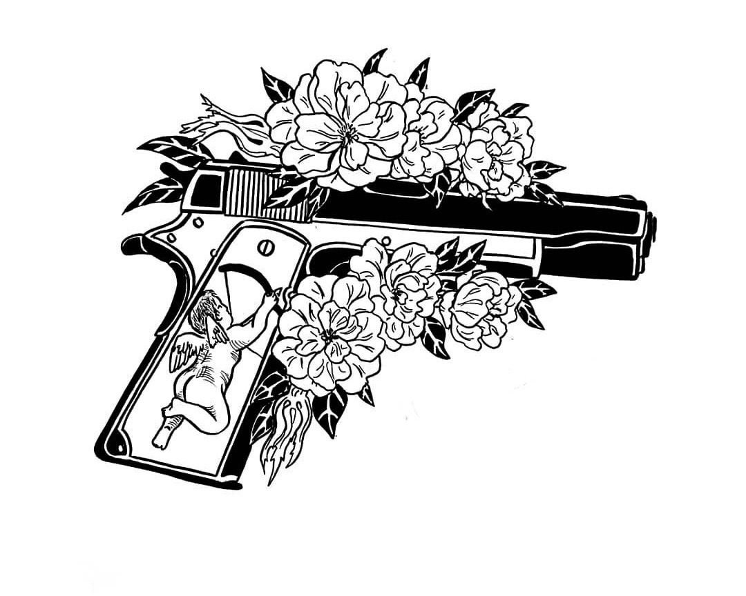 Цветы и оружие картинки