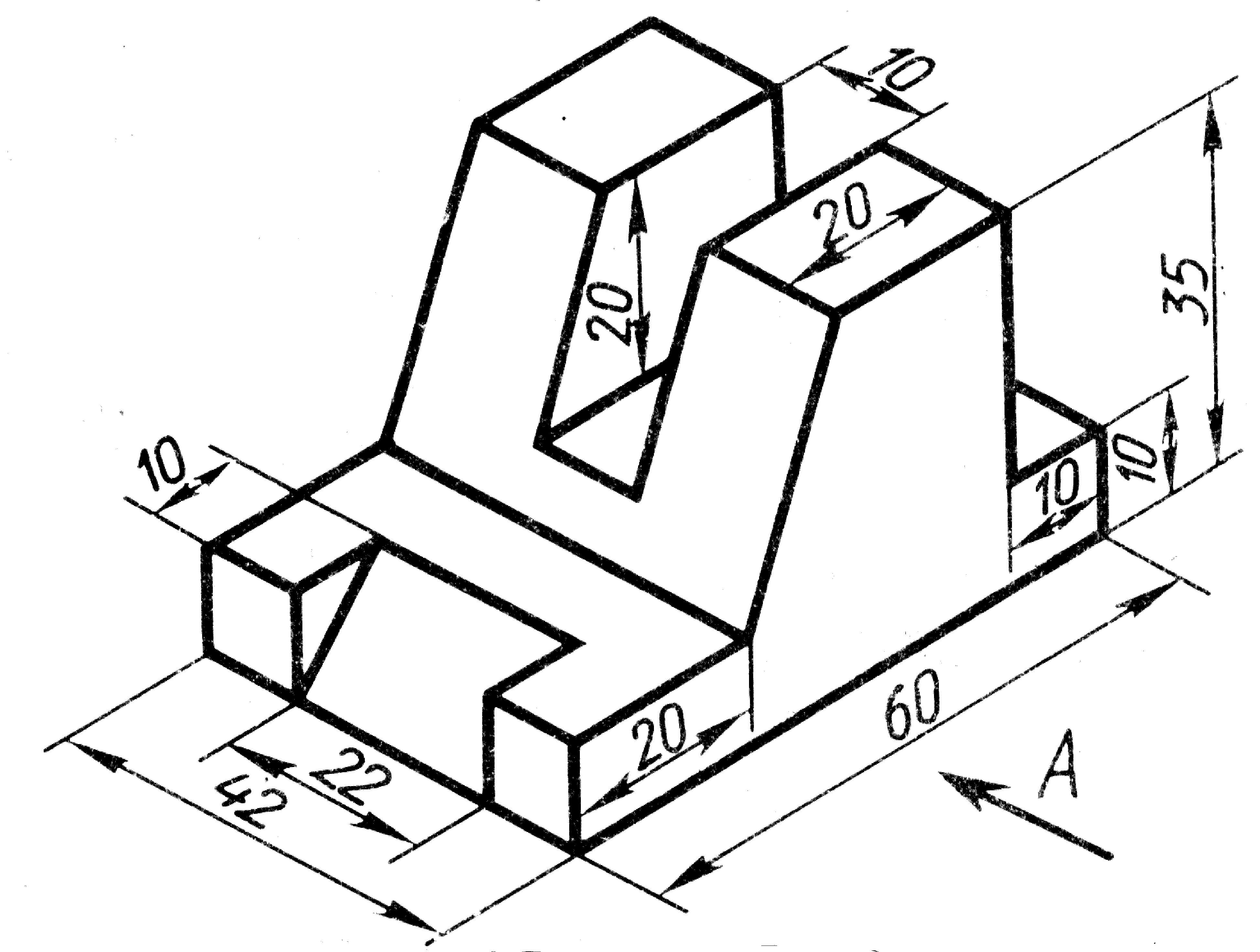 Аксонометрическая проекция детали чертеж корпус
