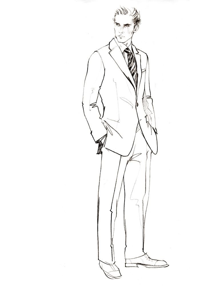 Мужской костюм рисунок карандашом