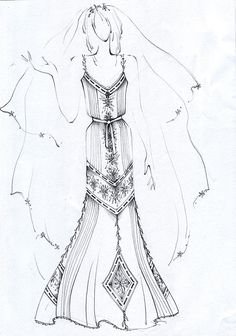 Театральный костюм карандашом