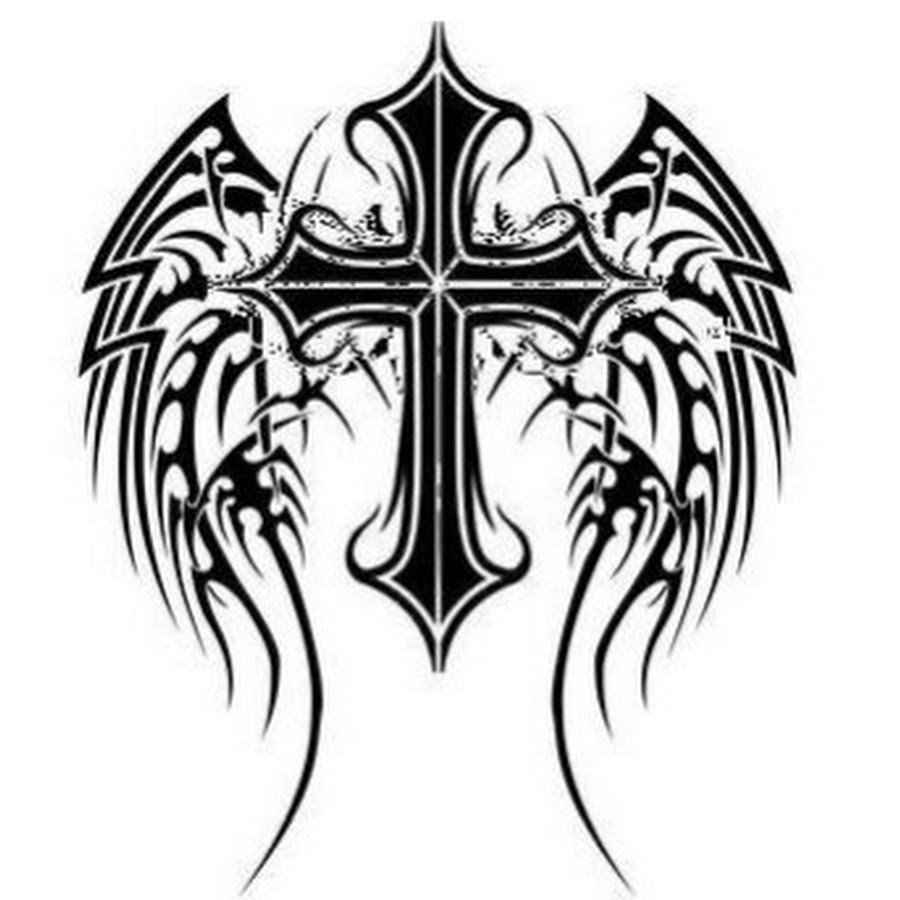 Кельтский крест с крыльями эскиз