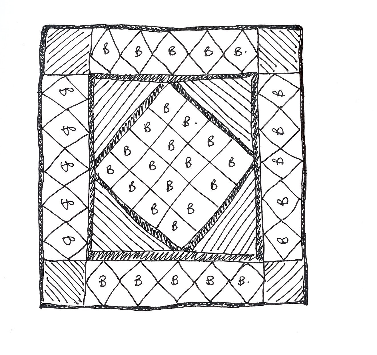 Эскиз лоскутного одеяла
