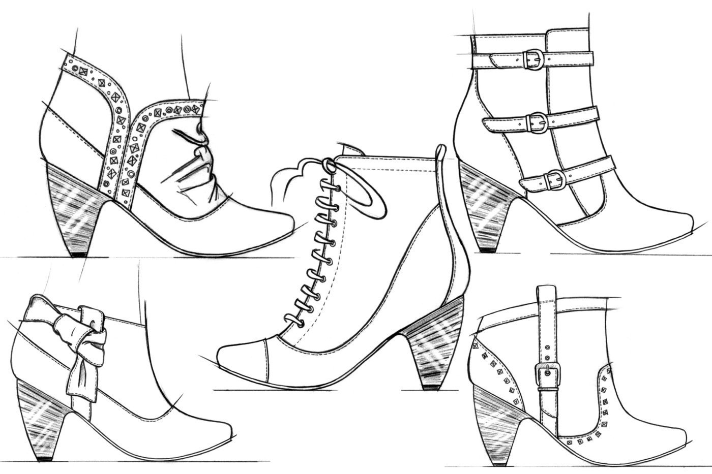 Женские ботинки эскиз