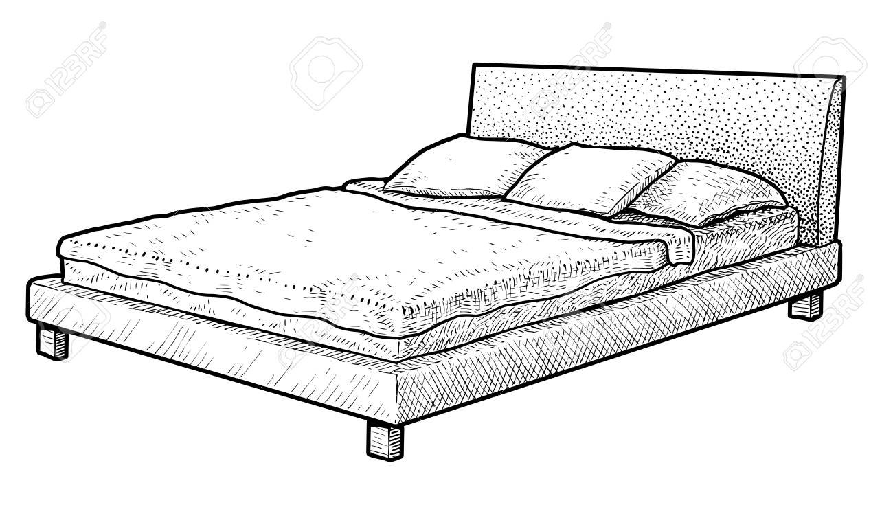 Кровать двуспальная рисунок