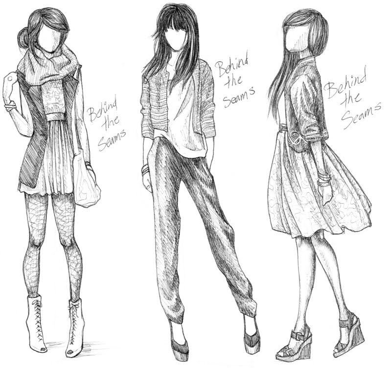 Рисунки одежды для девушек