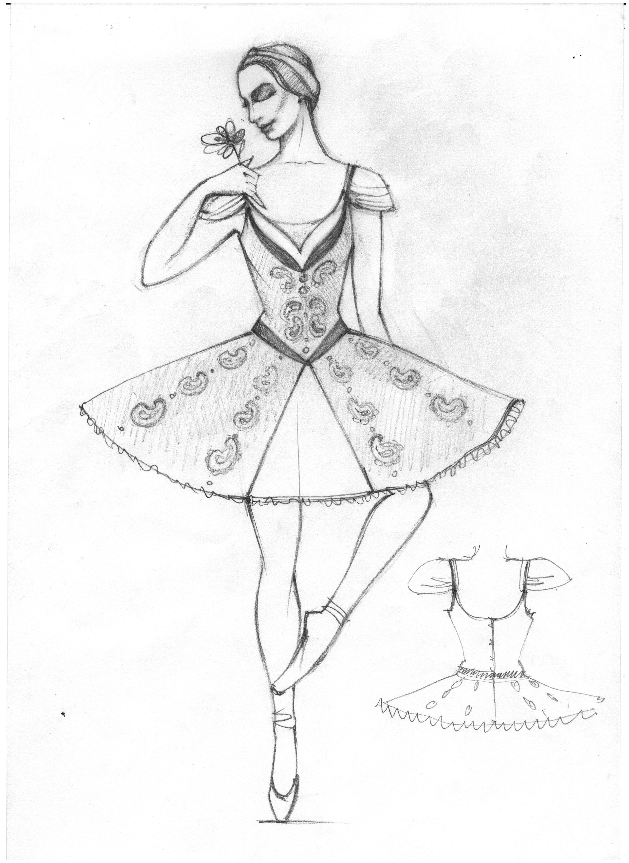 Балерина в костюме карандашом
