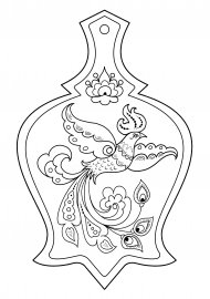 Раскраска доска Городецкая роспись для детей