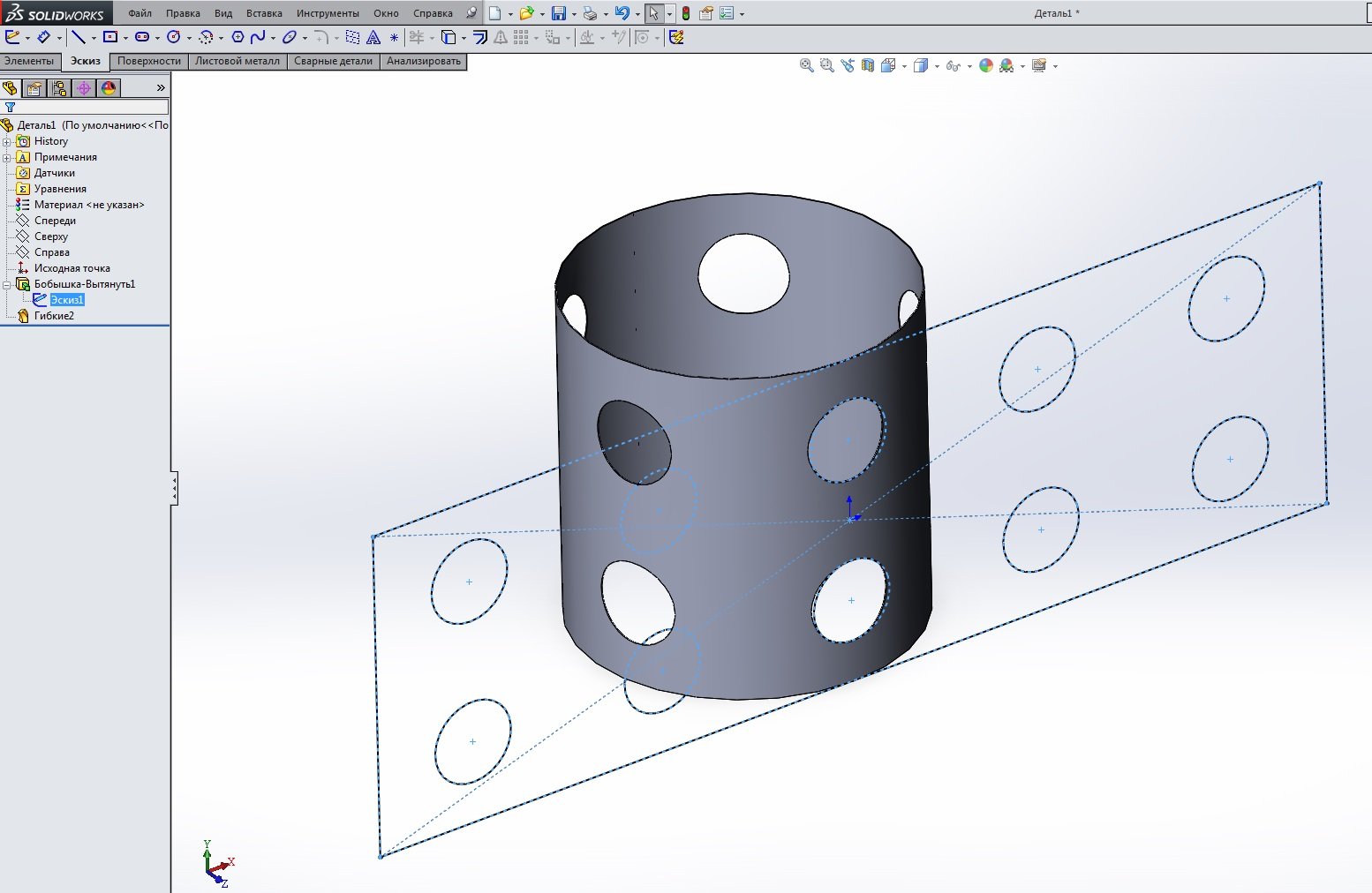 Эскизы в solidworks