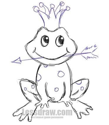 Иллюстрация к сказке Царевна лягушка карандашом