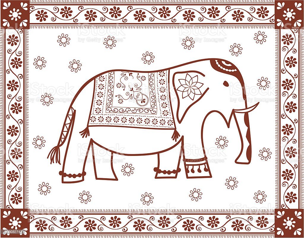 Орнамент индийский на ковре на слоне